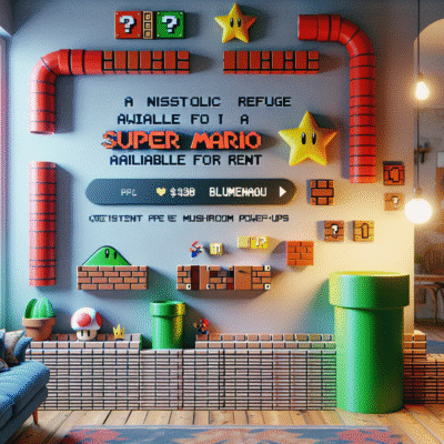 Descubra o Encanto do Apartamento Temático do Super Mario em Blumenau: Um Refúgio Nostálgico para Alugar!