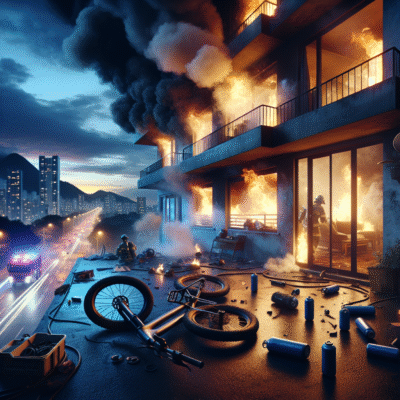 Incêndio devastador em apartamento do Rio de Janeiro é provocado pela explosão de bateria de bicicleta elétrica